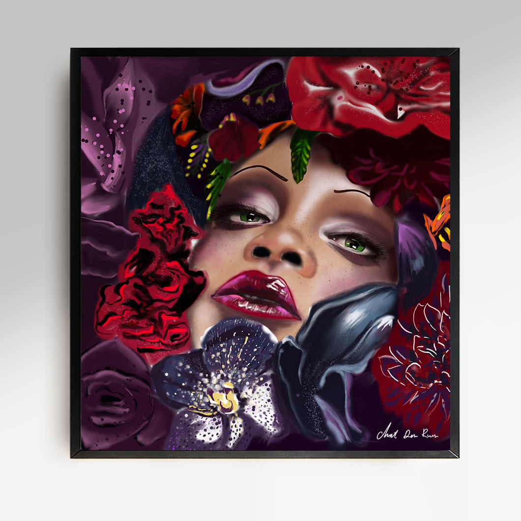 Rihanna in Flowers framed
