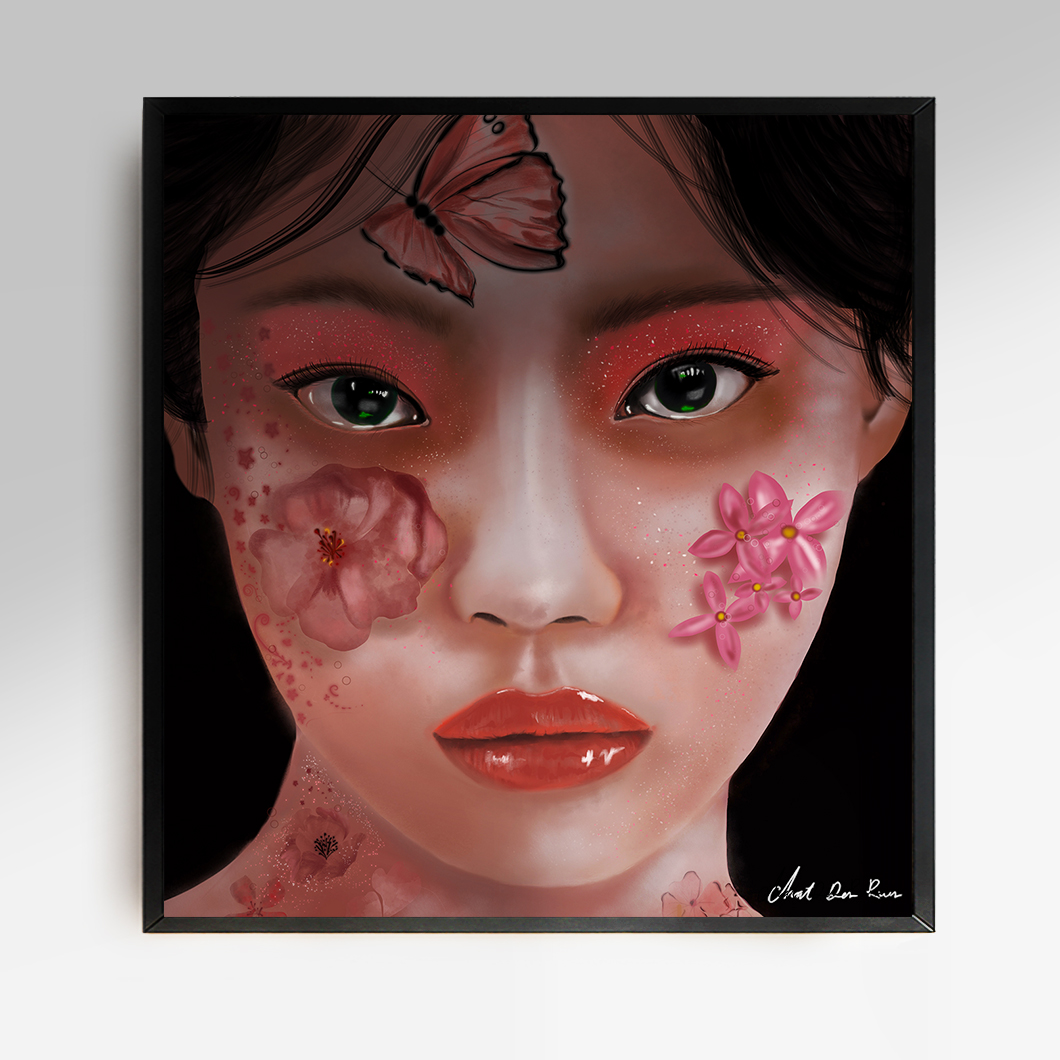 flower face framed